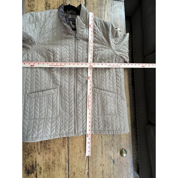Weather Tamer womens Tan Jacket 2x quilted collared zipper pockets polyester - Picture 7 of 7